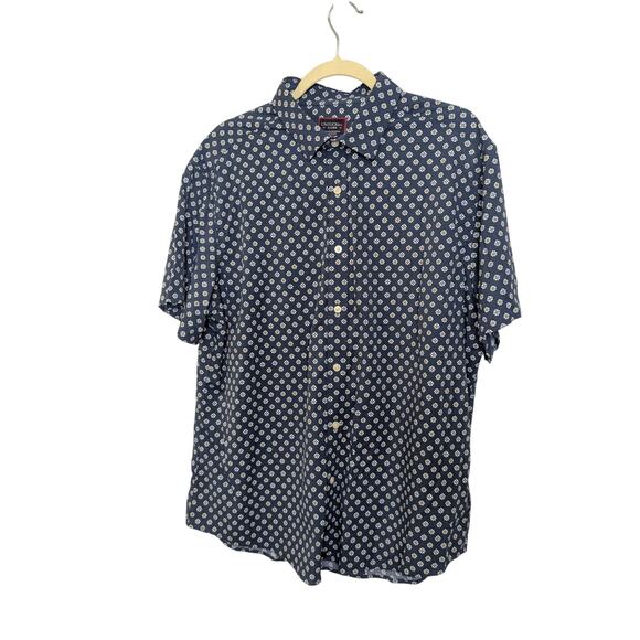 UNTUCKit Short Sleeve Casual Button Front Down Shirt Floral Blue Men Extra Large - Picture 1 of 5